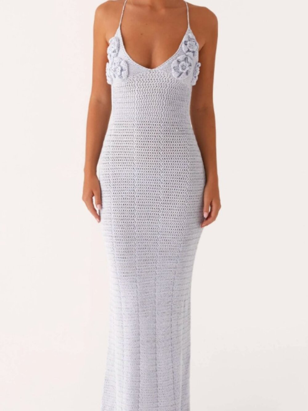 Blue Crochet Maxi Dress - NWT